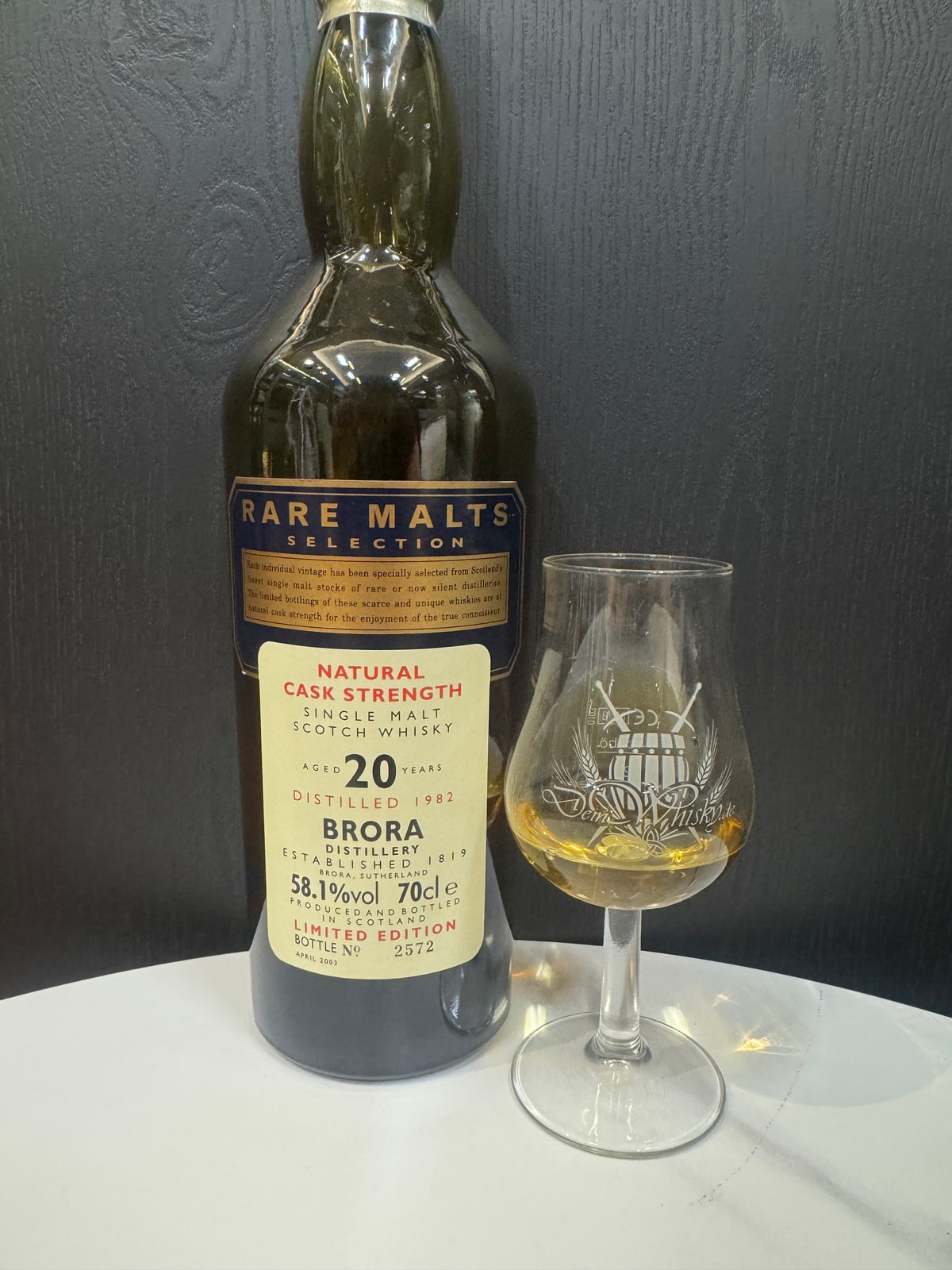 Client photograph of Rare Malts Brora 1982 2003 20 Years Old 58,1%.