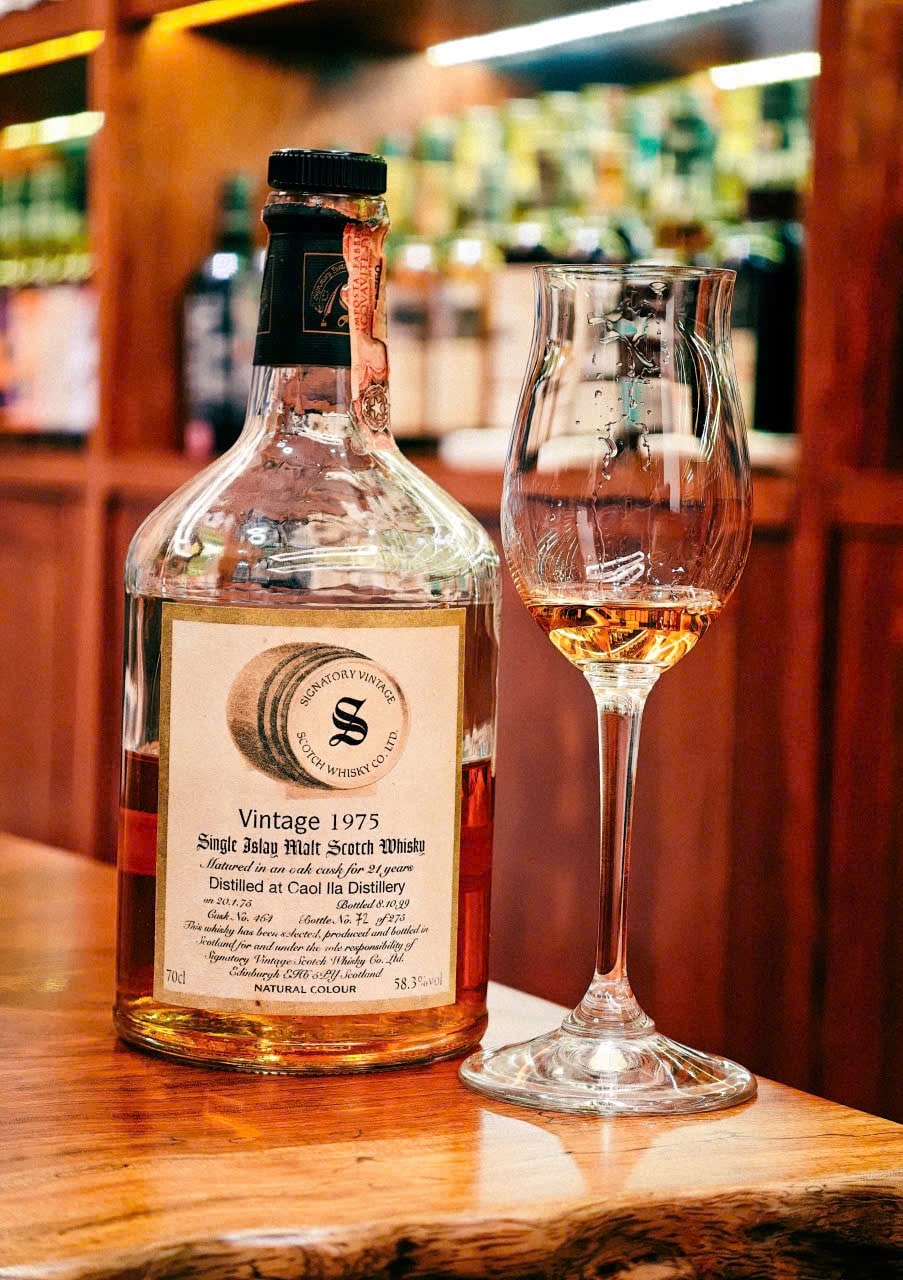Illustrative image · Illustrative: SV Caol Ila 1975/1999, label 24y/c469; target 25y/c464. Client