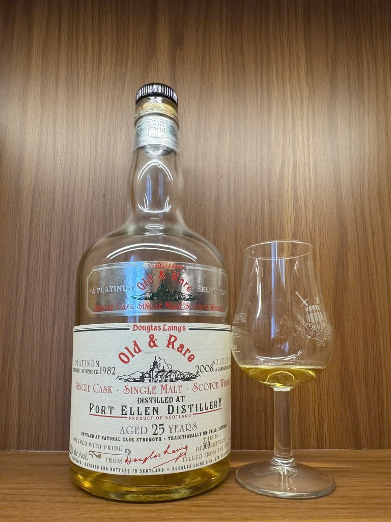 Client photo: Douglas Laing Old & Rare Port Ellen November 1982/August 2008, 25 years; strength partly cropped.