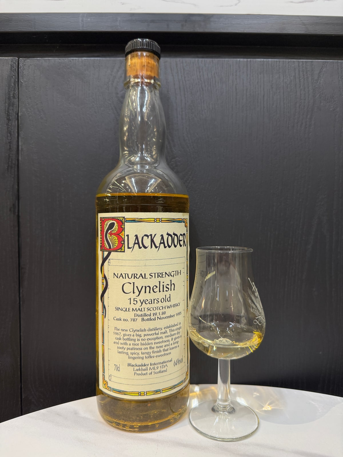 Illustrative image · Illustrative bottle photo: Blackadder Clynelish Natural Strength. Representative of the reviewed product line; the exact reviewed release is not confirmed by this image.