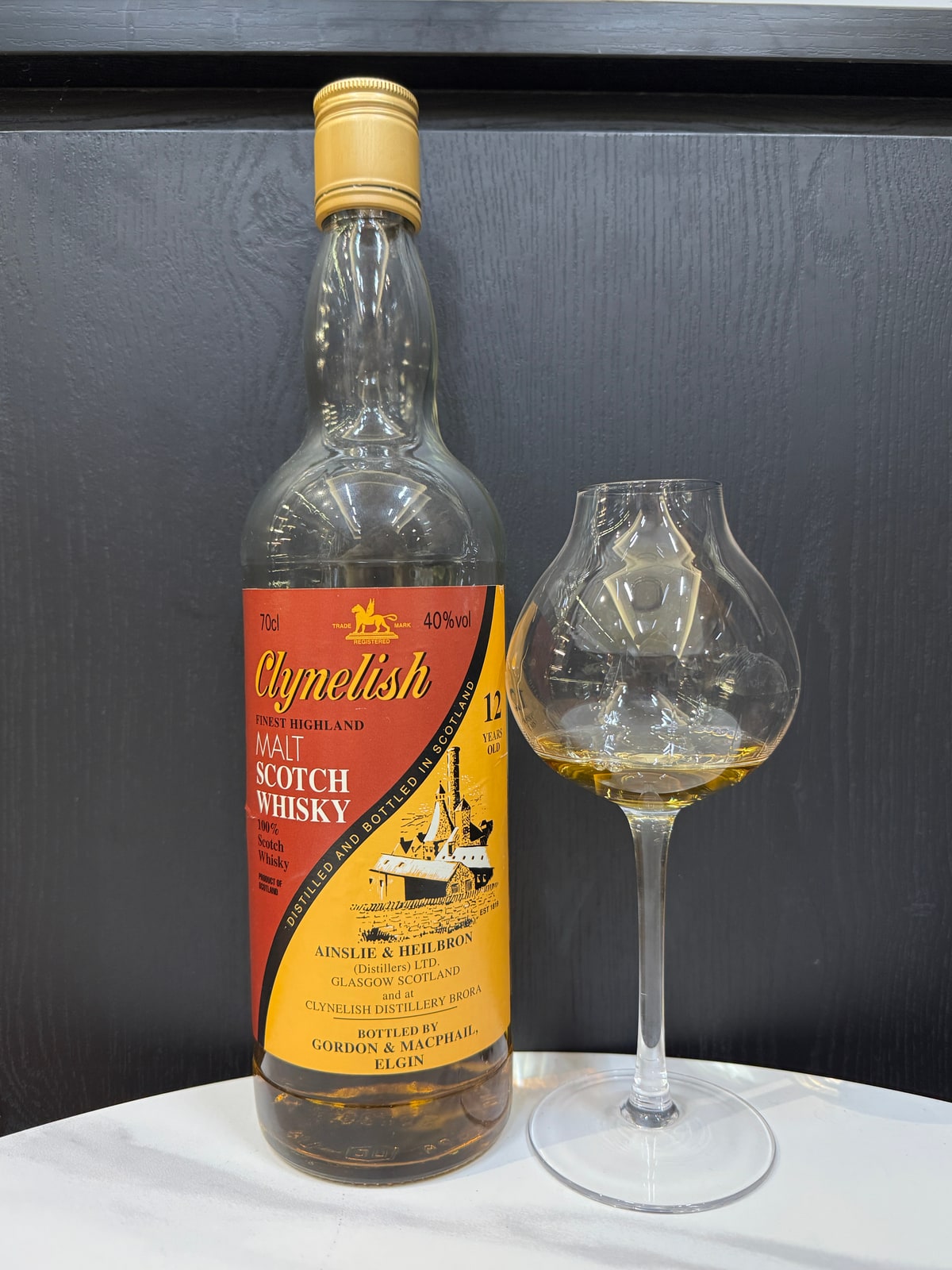 Gordon & Macphail Ainslie & Heilbron Clynelish 12 40% — bottle label
