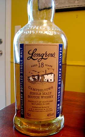 Illustrative image · Illustrative bottle photo: Longrow heavily peated. Representative of the reviewed product line; the exact reviewed release is not confirmed by this image. Source: My Annoying Opinions.