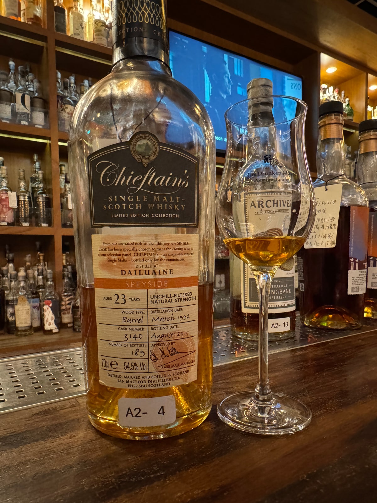 Chieftain Dailuaine 1992 2015 23 Years Old 54,5% Cask 3140 — bottle label