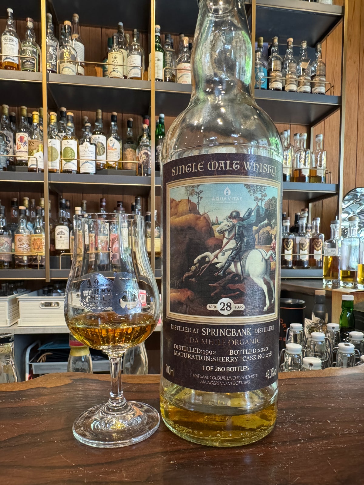 Aqua Vitae Springbank 1992 2020 28 Years Old 49,3% Cask 238 — bottle label