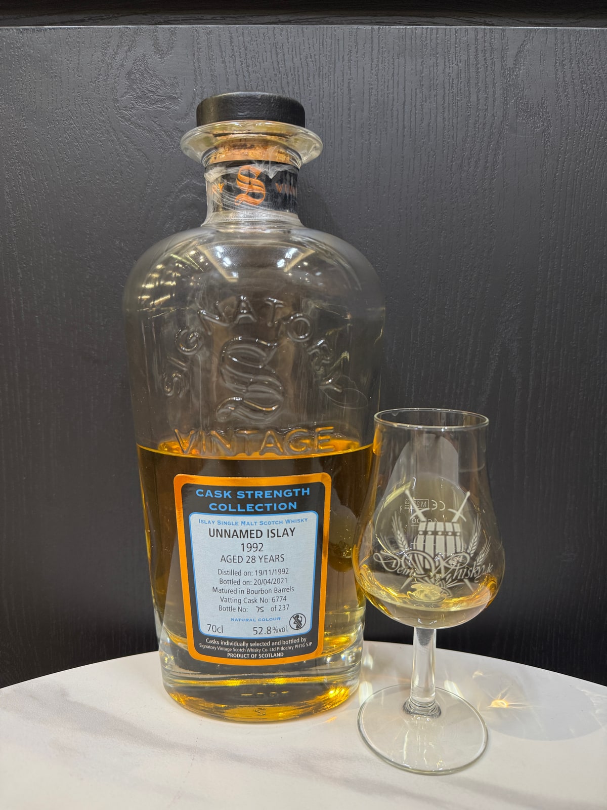 Signatory Vintage Unnamed Islay 1992 2021 28 Years Old 52,8% Cask 6774 — bottle label