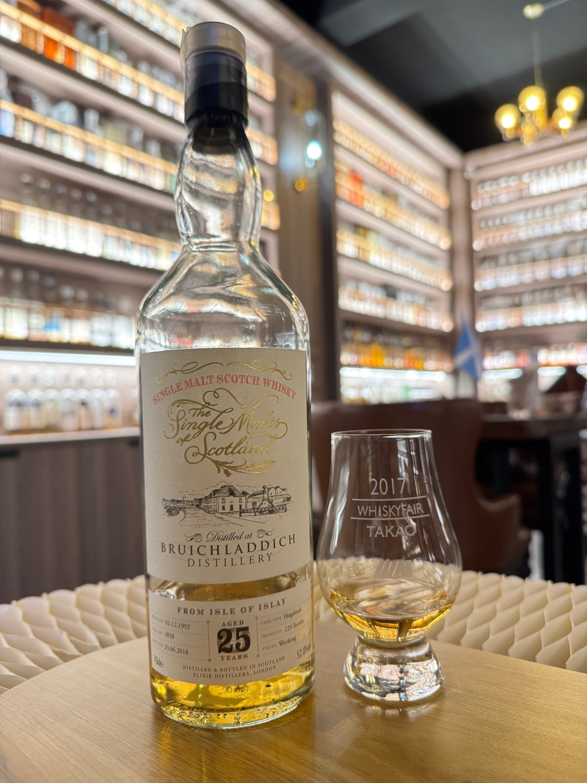 Elixir Distillers Single Malts of Scotland Bruichladdich 1992 2018 25 Years Old 52,8% Cask 3838 — bottle label