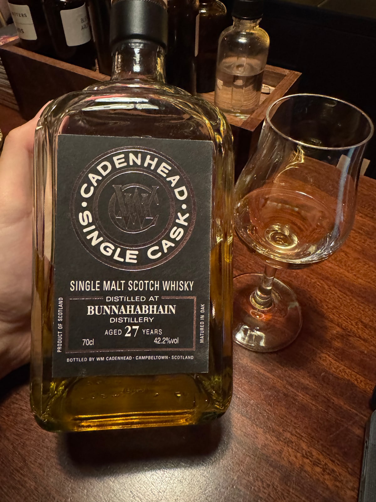 Illustrative image · Illustrative bottle photo: Bunnahabhain single cask. Representative of the reviewed product line; the exact reviewed release is not confirmed by this image.