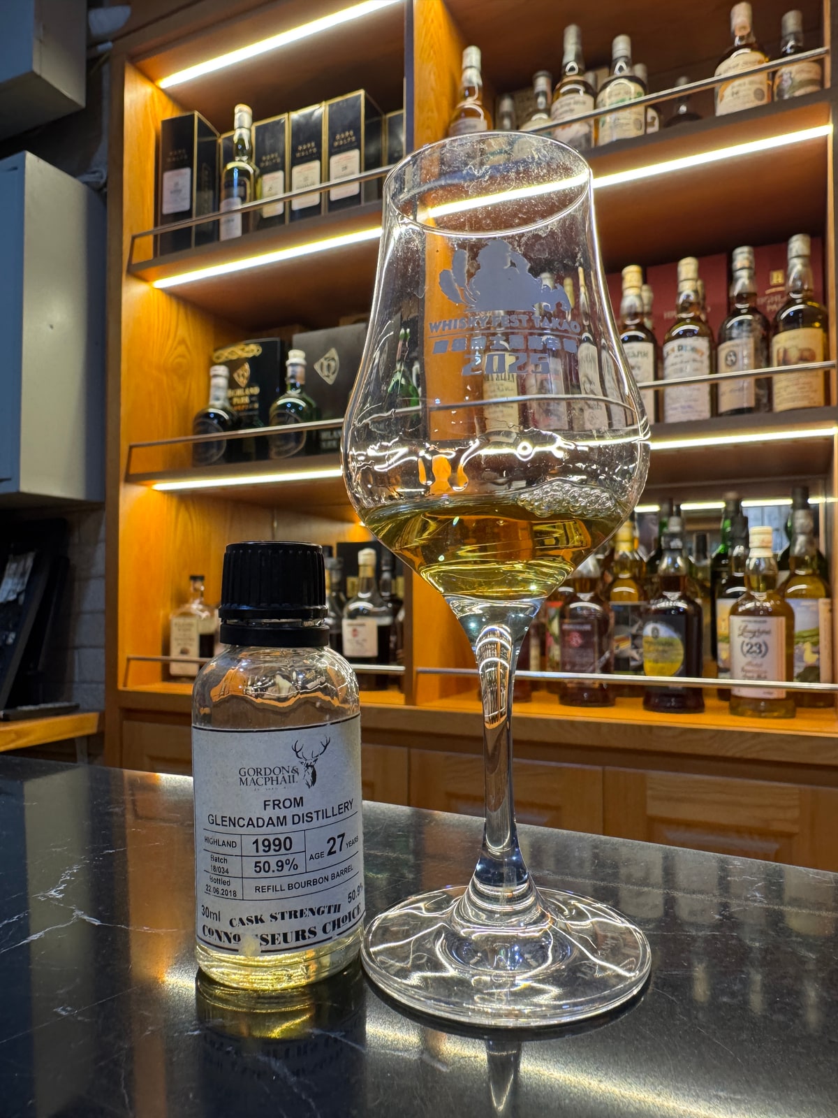 Client-supplied tasting sample of Gordon & Macphail Glencadam 1990 27yo 50,9%