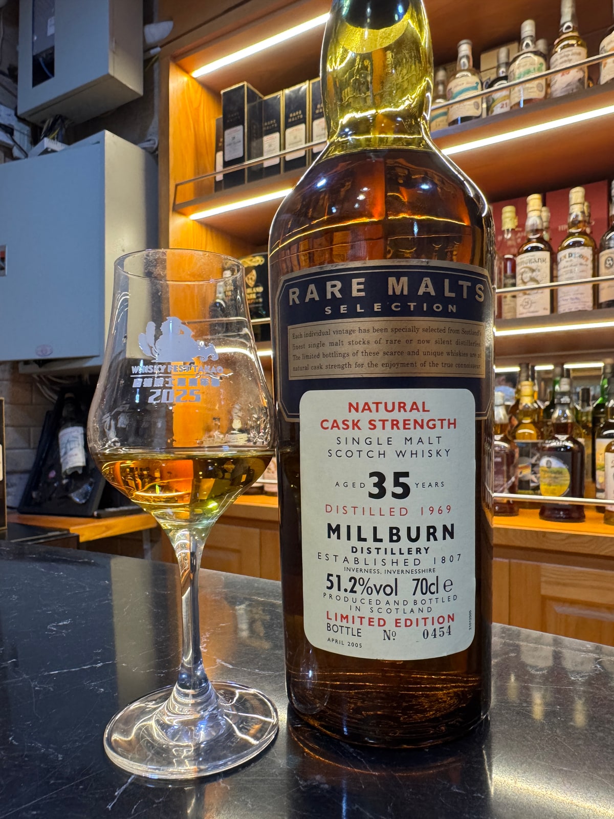 Rare Malts Millburn 1969 2005 35 Years Old 51,2% — bottle label