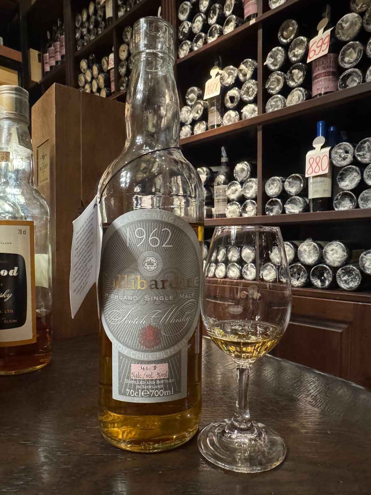 Illustrative image · Illustrative: Tullibardine 1962; 2011/48y unverified; 41.8% handwritten. | Client photo
