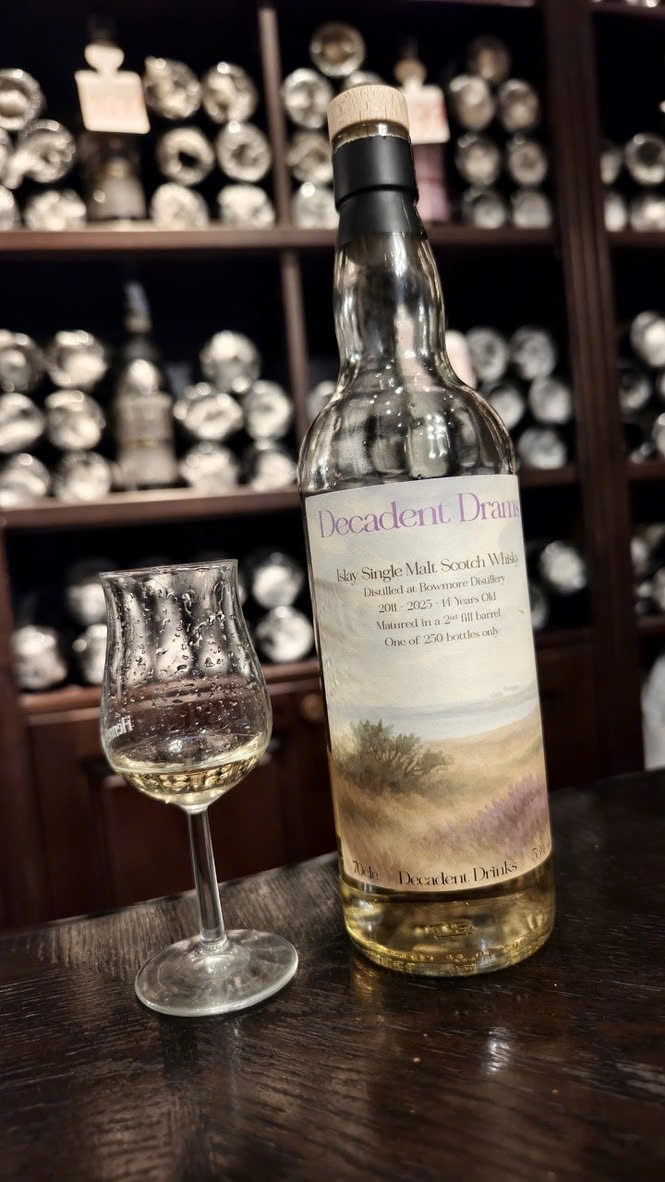Client photo: Decadent Drams Bowmore; bottle view.