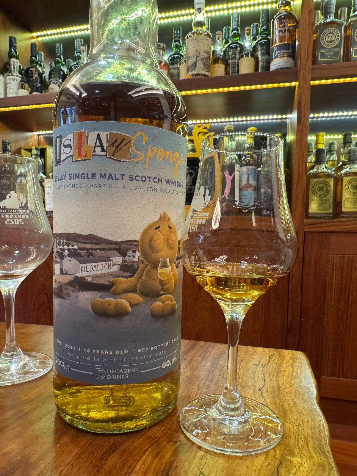 Whisky Sponge Kildalton 60% 14yo — bottle label