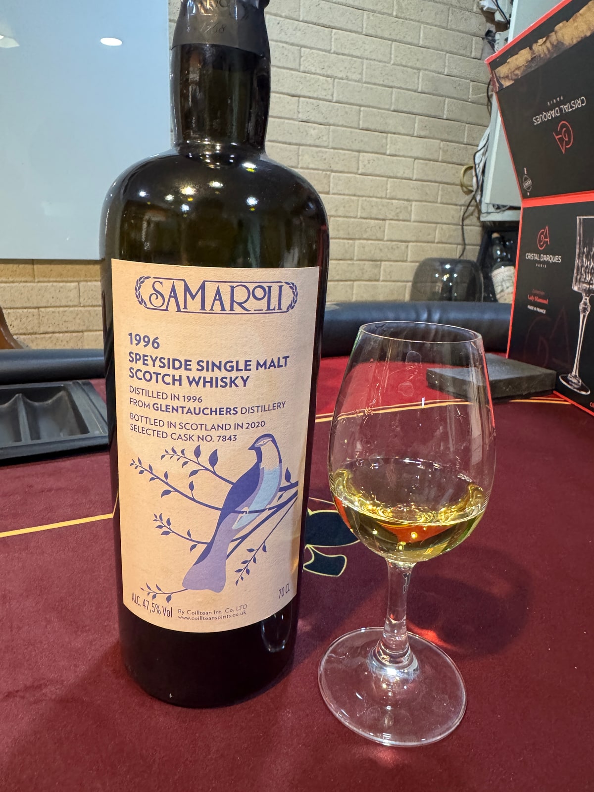Samaroli Glentauchers 1996 2020 47,5% Cassk 7843 — bottle label