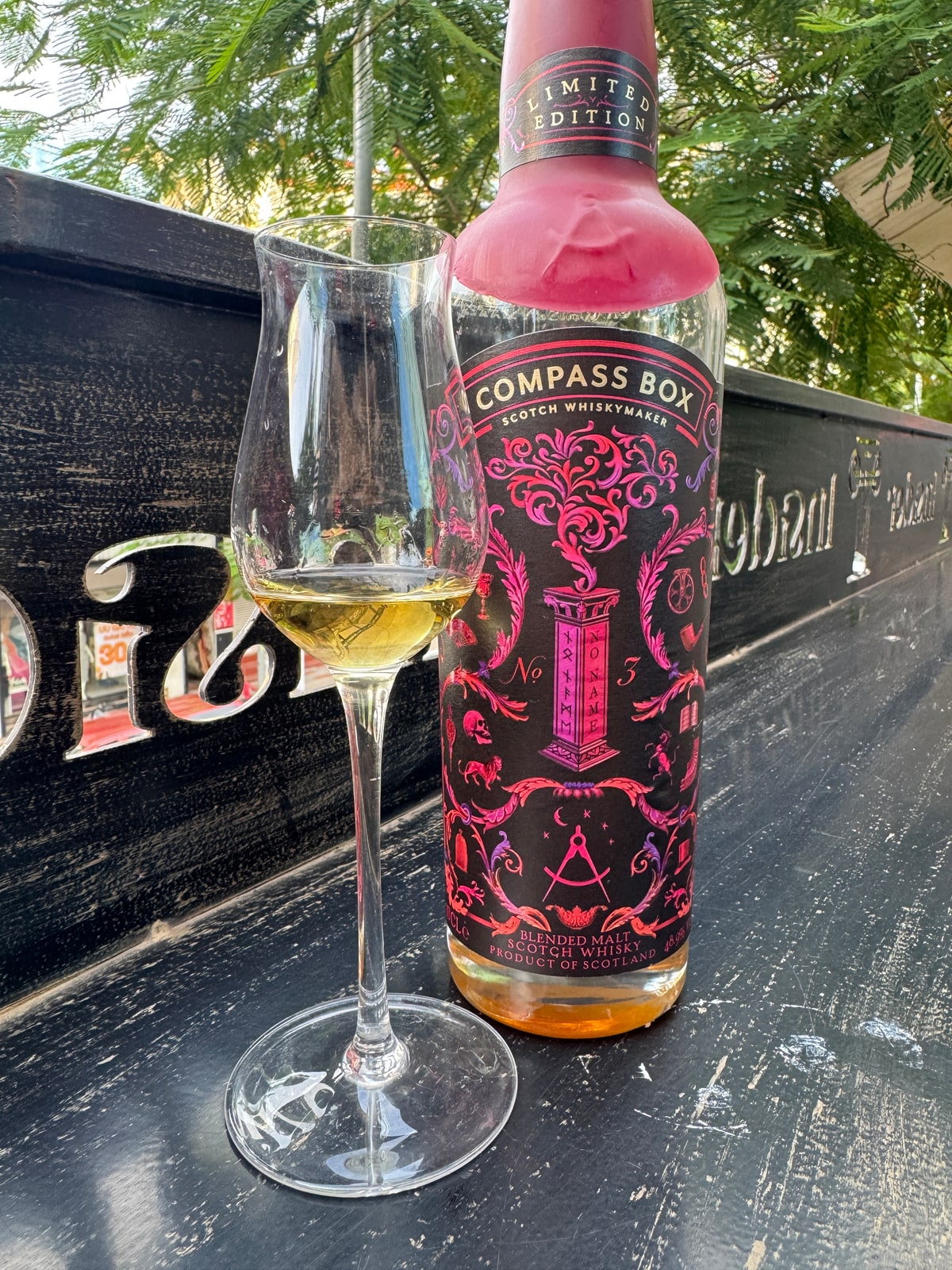 Client-supplied bottle photo of Compass Box No Name Number 3