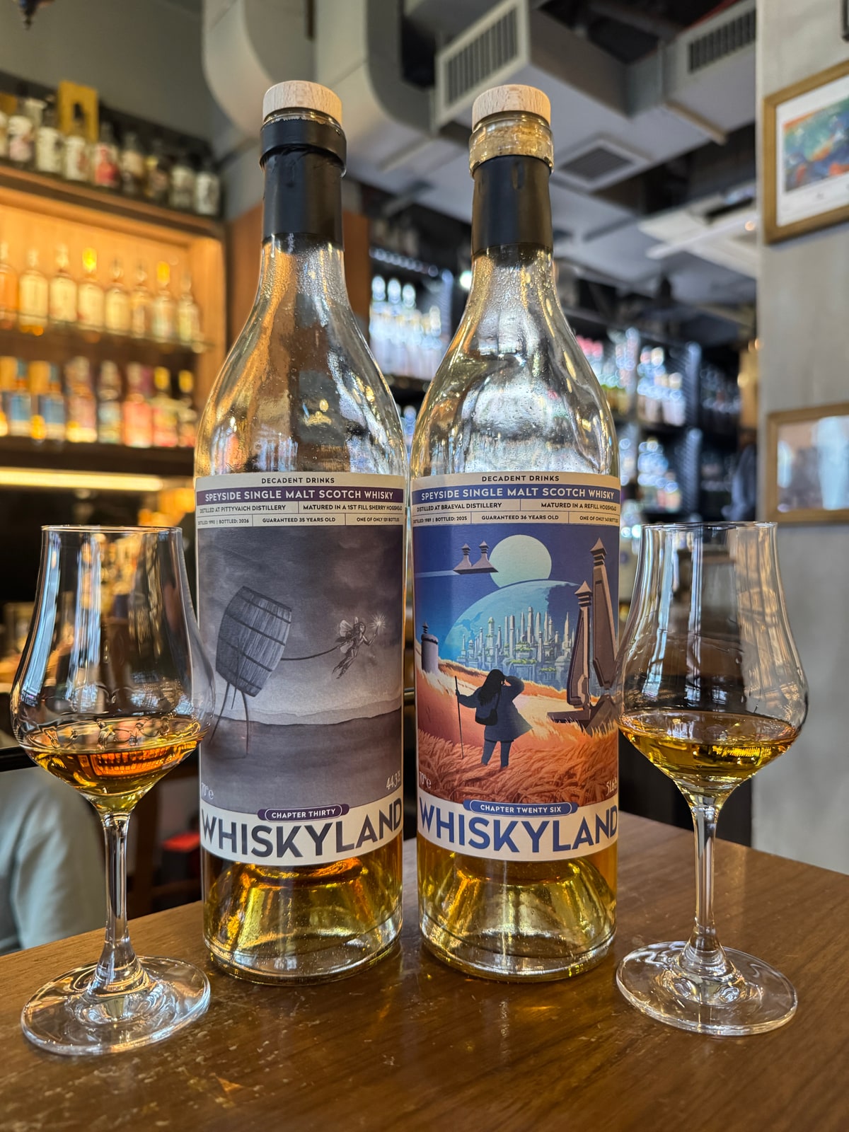 Illustrative image · Illustrative bottle photo: Pittyvaich Whiskyland Chapter Thirty (foreground left bottle). Representative of the reviewed product line; the exact reviewed release is not confirmed by this image.