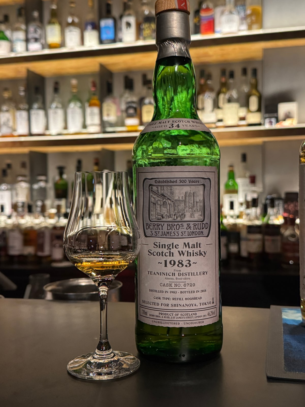 Berry Bros Teaninich 1983 2018 34 Years Old 46,2% Cask 6729 — bottle label