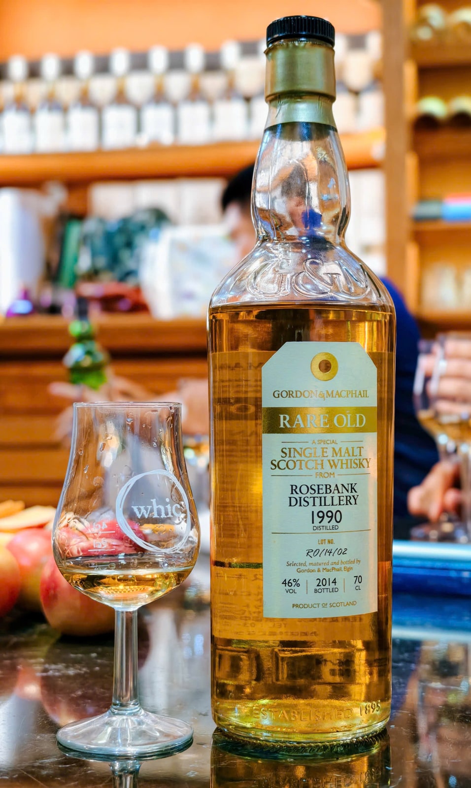 Gordon & Macphail Rare Old Rosebank 1990 2014 46% Cask RO/14/02 — bottle label