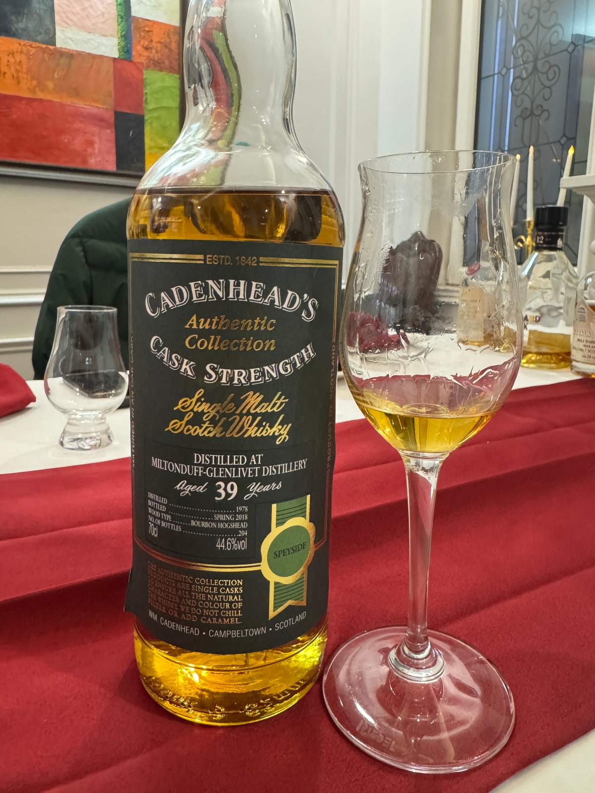 Client photograph of Cadenhead Authentic Collection Miltonduff 1978 2018 39 Years Old 44,6%.