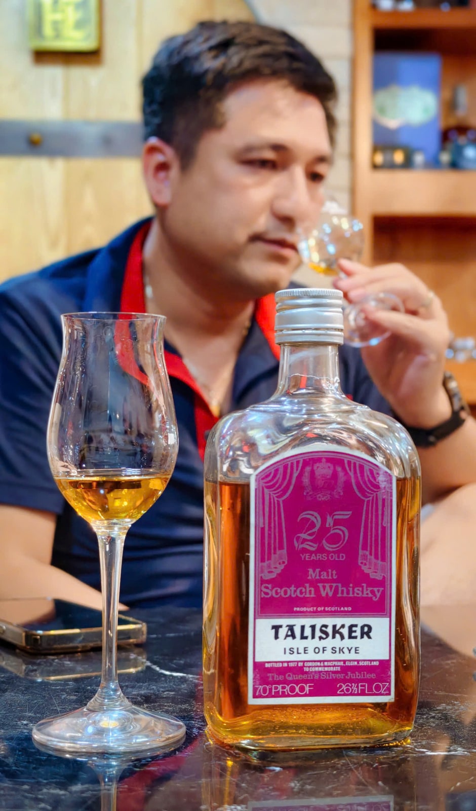 Gordon & Macphail Talisker 25 The Queen's Silver Jubilee 70 proof  — bottle label