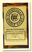 Internet label photo: Cadenhead Glenlossie 1993/2017, 23 years, 56.8%. Image credit: Whiskyfun. Exact edition identified by its review; original low-resolution frame.