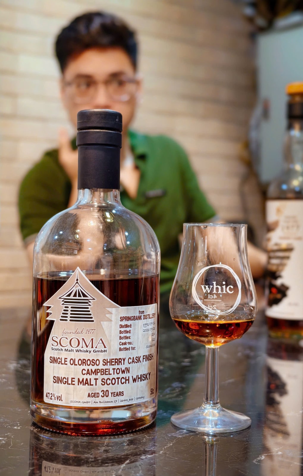 Glenscoma Springbank 1991 2021 30 Years Old 47,2% Cask 222 — bottle label