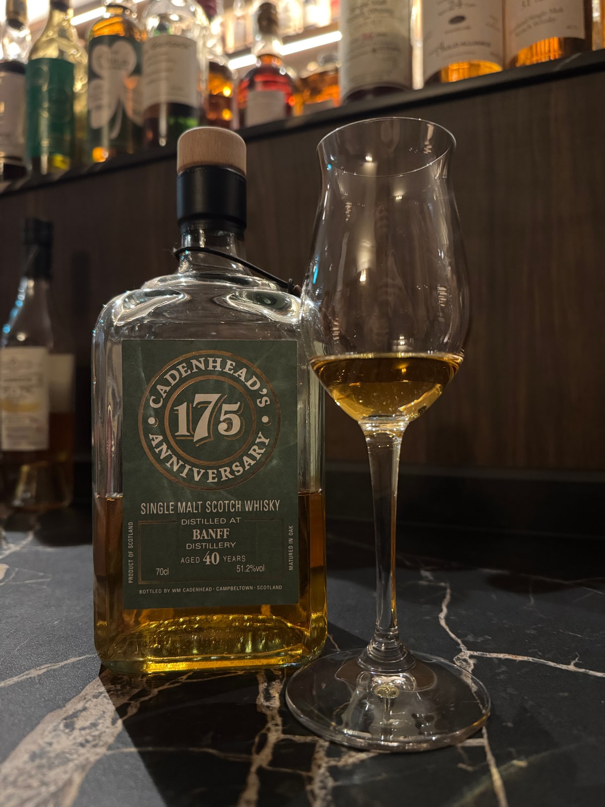 Client-supplied Cadenhead 175th Anniversary Banff 1976/2017, 40 years, 51.2%; dates corroborated by the exact inspected auction catalogue.