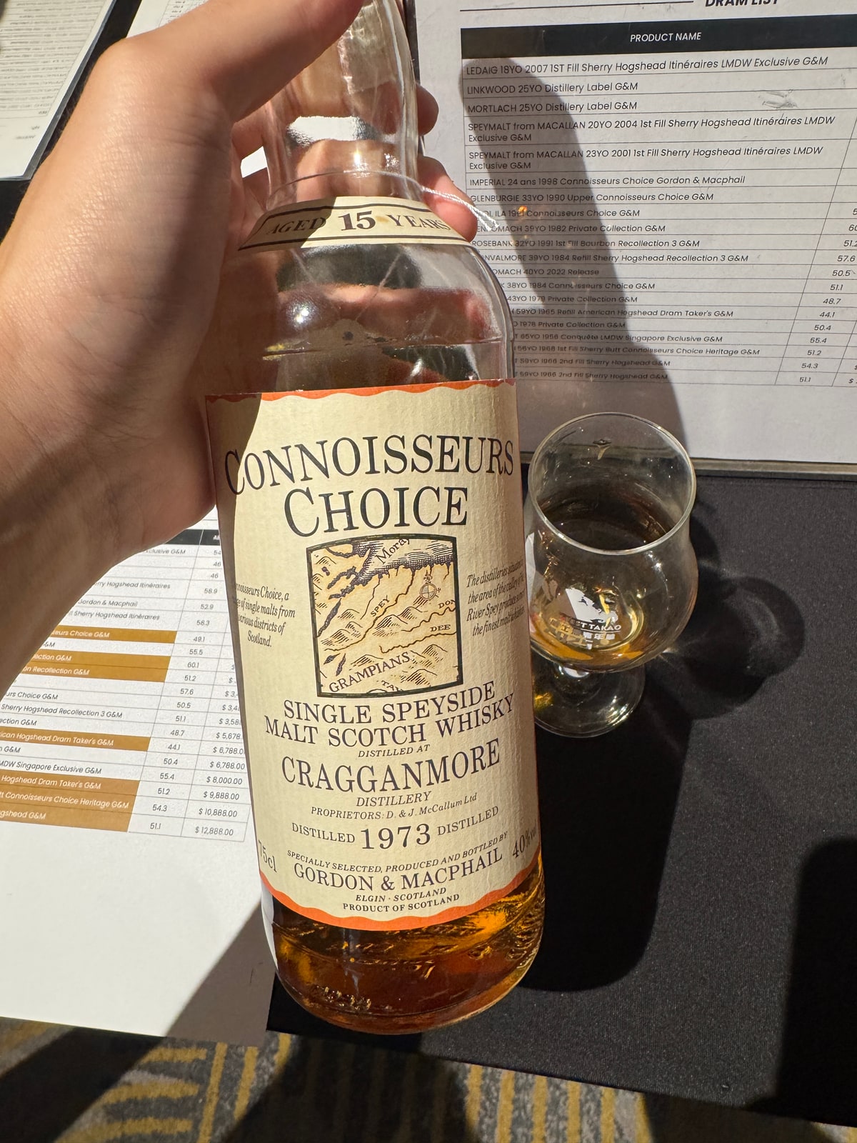 Gordon & Macphail Cragganmore 1973 15 Years Old 40% — bottle label