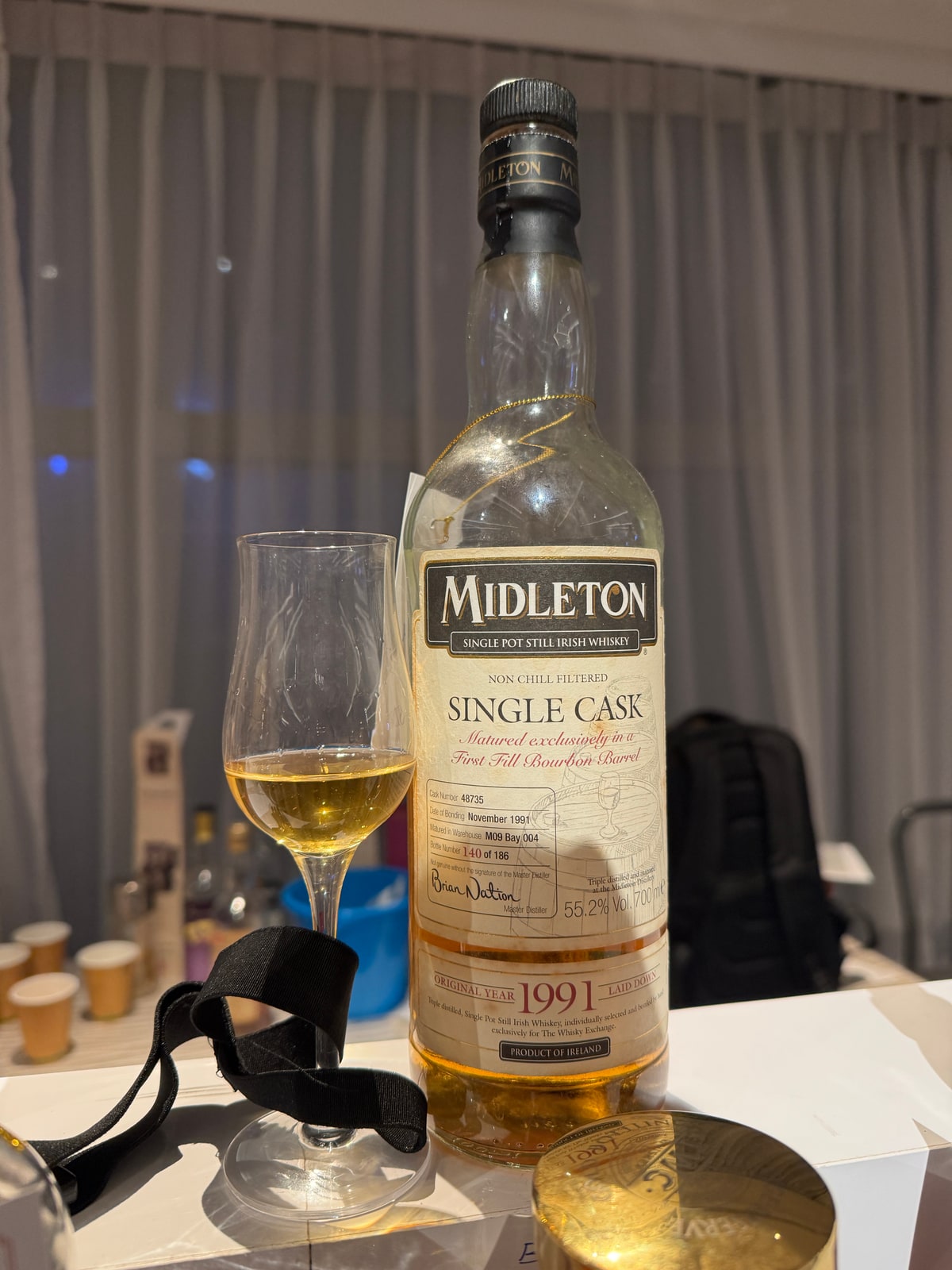 Illustrative image · Client photo: Midleton Single Cask 1991, 55.2%, cask 48735. Illustrative; 24 years and bottling in 2015 are not shown.