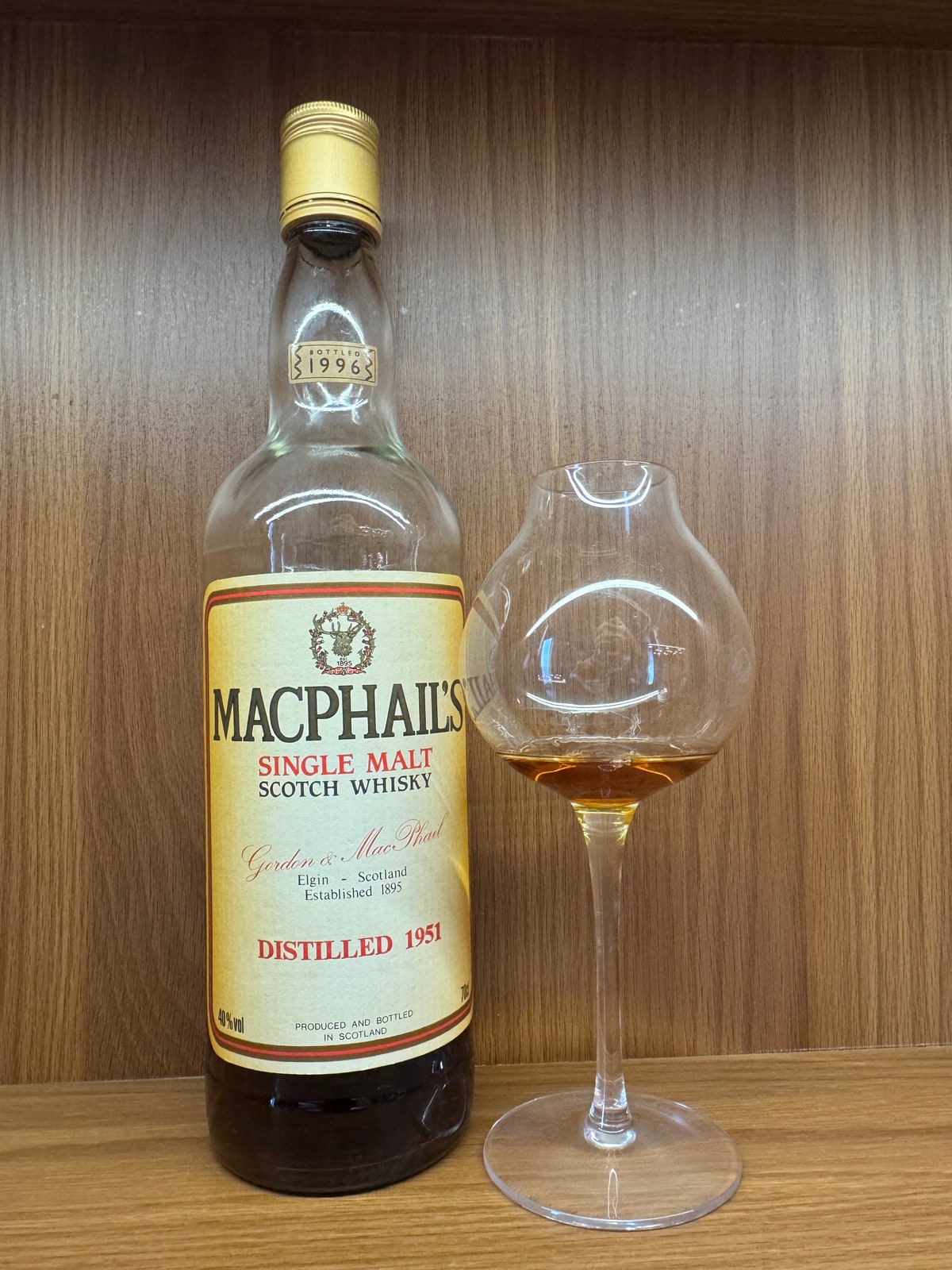 Gordon & Macphail's Macphail’s 1951 1996 40% — bottle label