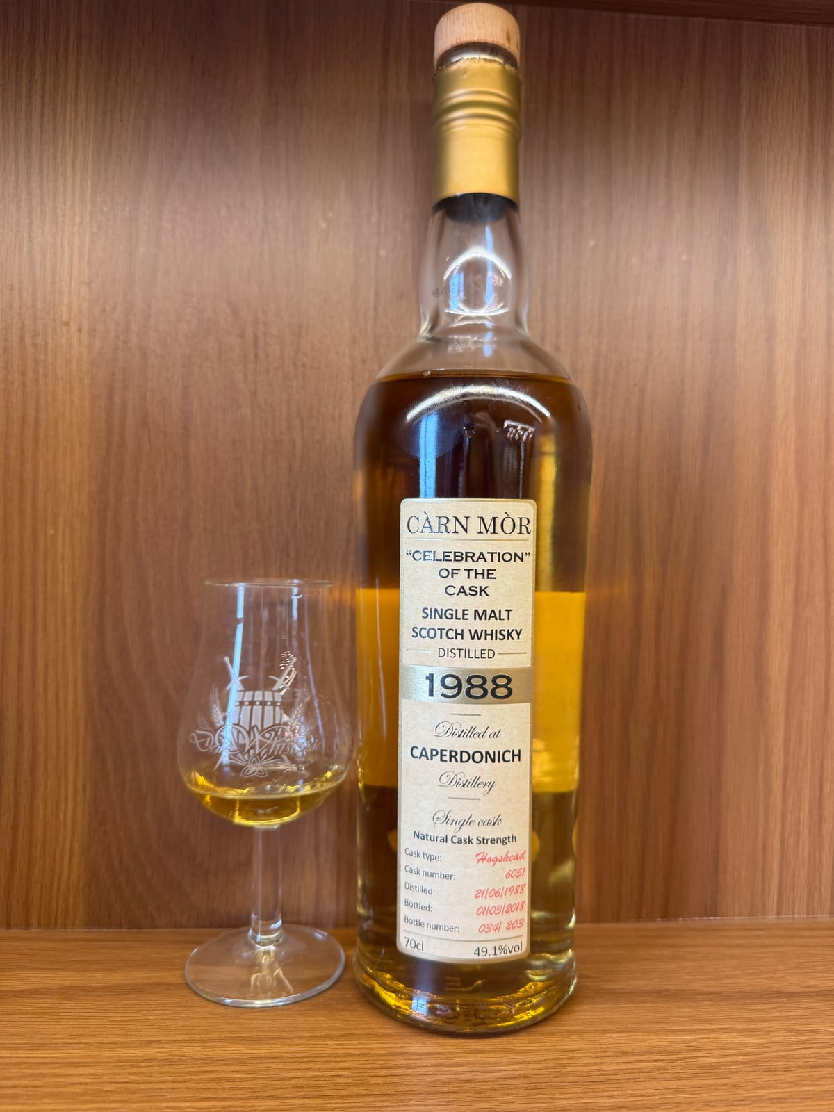 Illustrative image · Illustrative bottle photo: Caperdonich Carn Mor Celebration of the Cask. Representative of the reviewed product line; the exact reviewed release is not confirmed by this image.