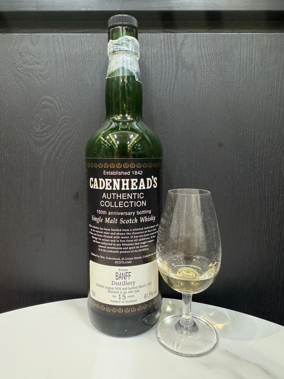 Cadenhead Authentic Collection 150th Anniversary Bottling Banff 1976 1992 15 Years Old 61,1% — bottle label