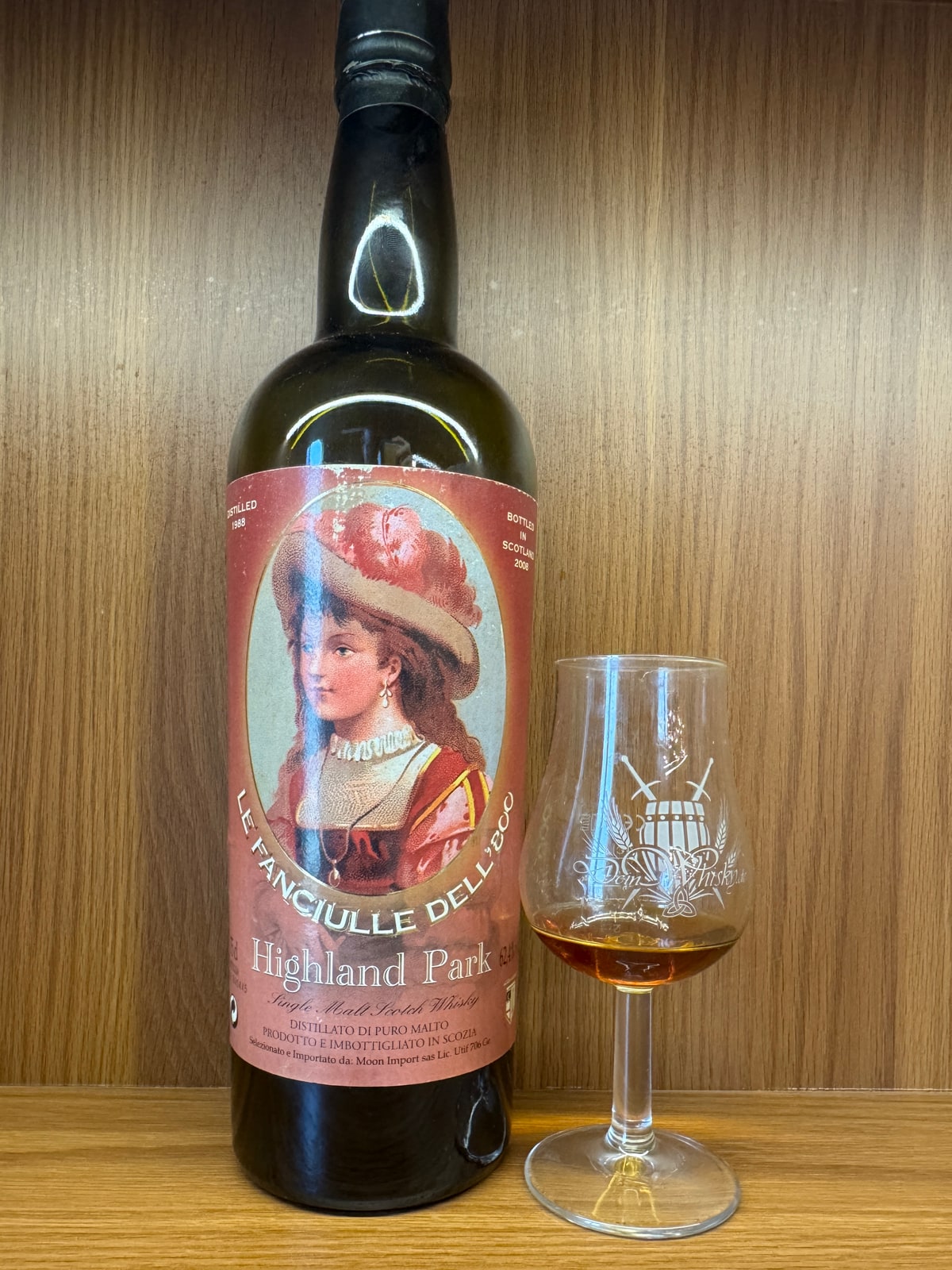 Moon Import Le Fanciulle dell'800 Series Highland Park 1988 2008 62,4% — bottle label