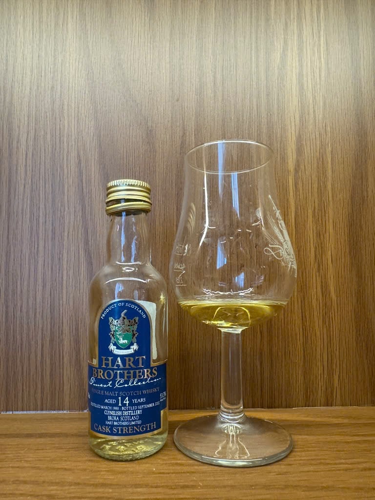 Client photo: Hart Brothers Clynelish, March 1988/September 2002, 14 years, 53.3%, with glass.
