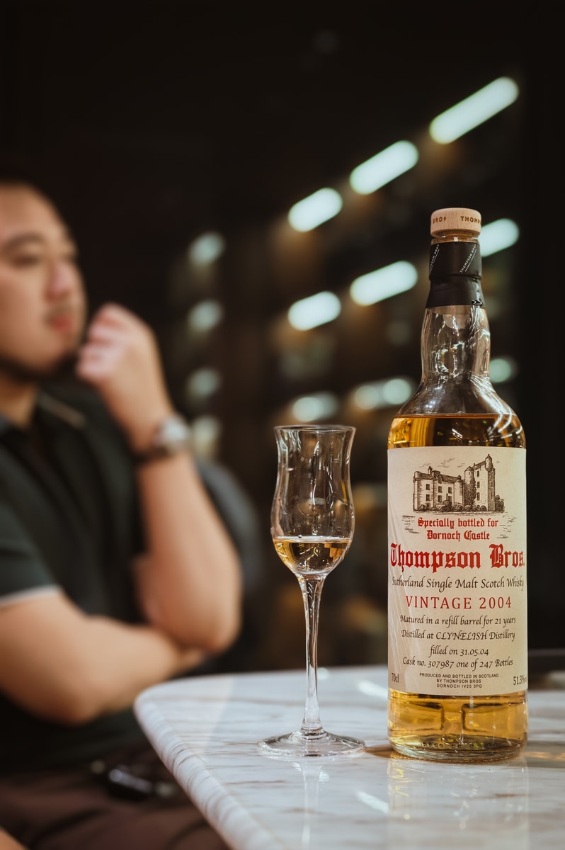 Client photo: Thompson Bros Clynelish 2004, 21/51.3%, c307987, with glass.