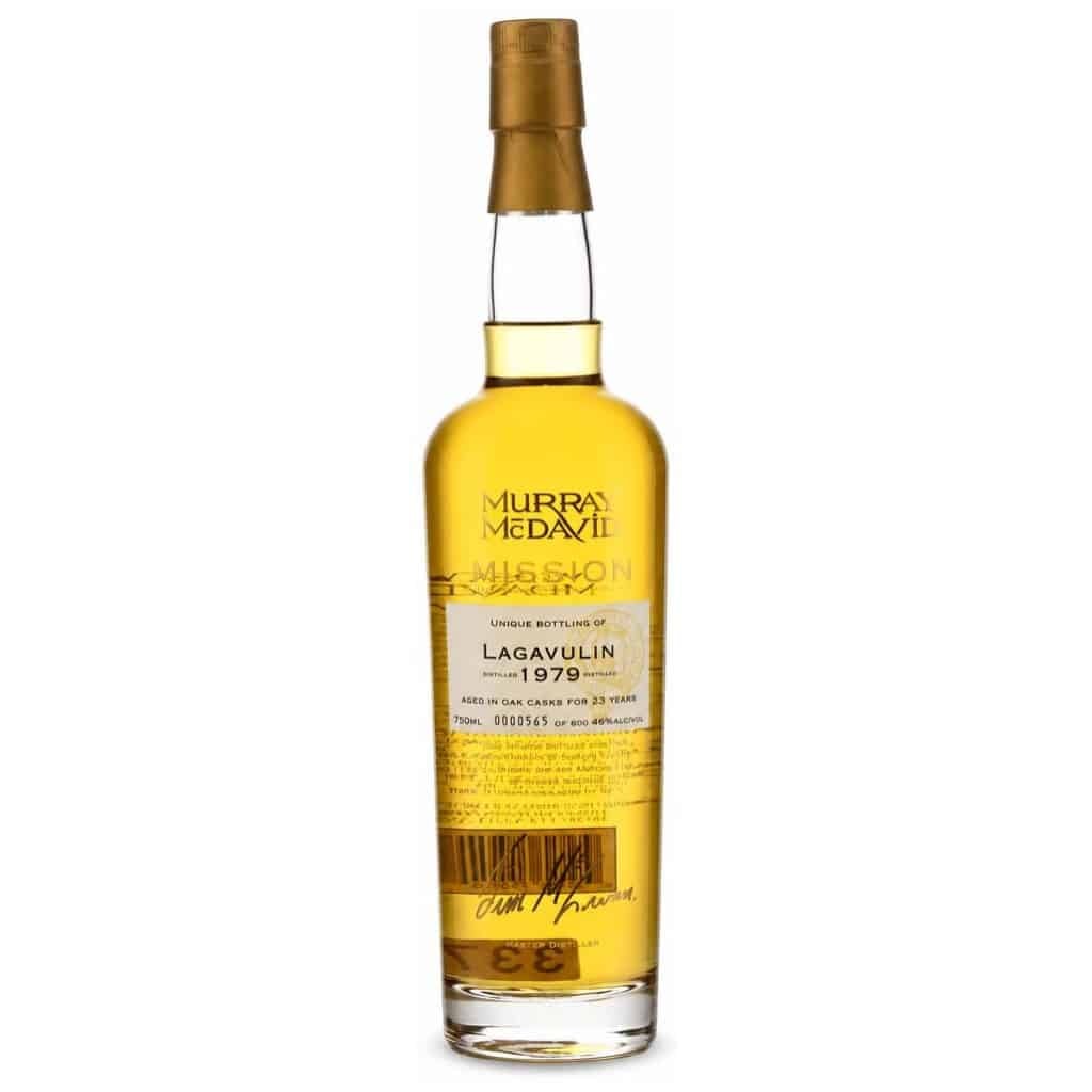 Illustrative image · Illustrative — Simple Sample: Murray McDavid Mission Lagavulin 1979, 23/46%, whole bottle; 2002 is not visible.