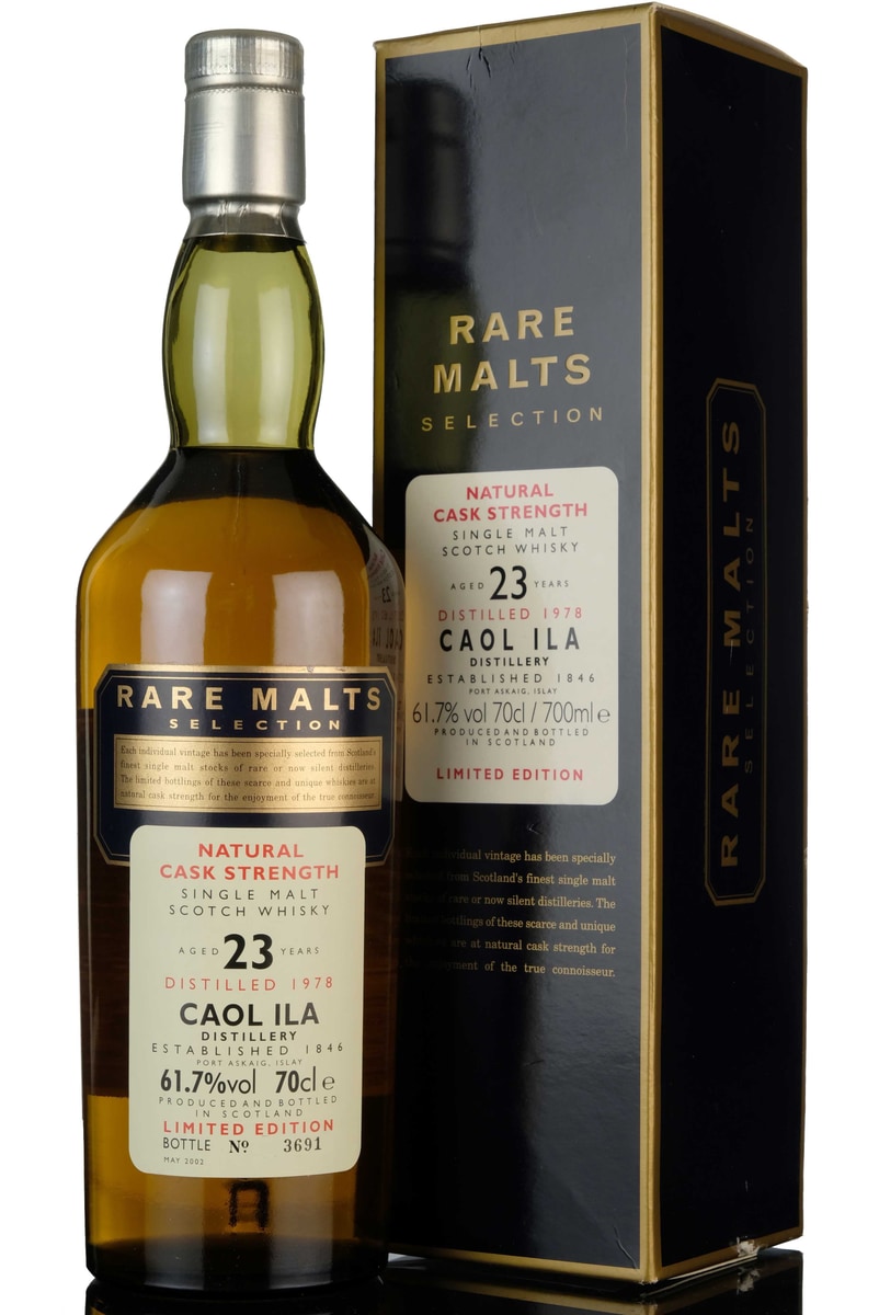 Whisky Online Auctions: Rare Malts Caol Ila 1978, 23/61.7%, bottle and box.