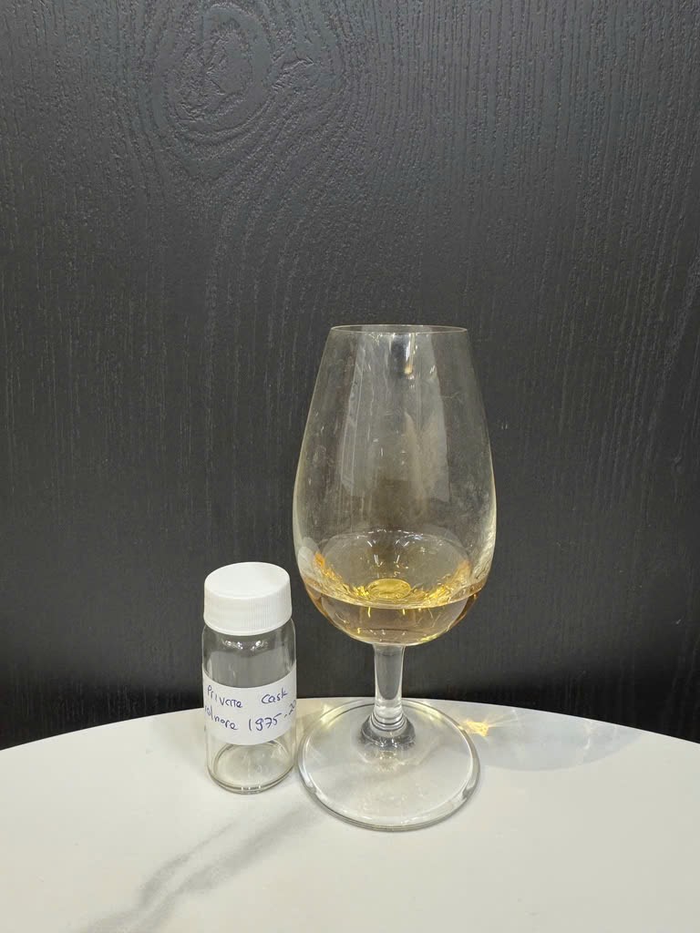 Client photo: Gordon & Macphail Private Collection Convalmore 1975; tasting sample and glass.