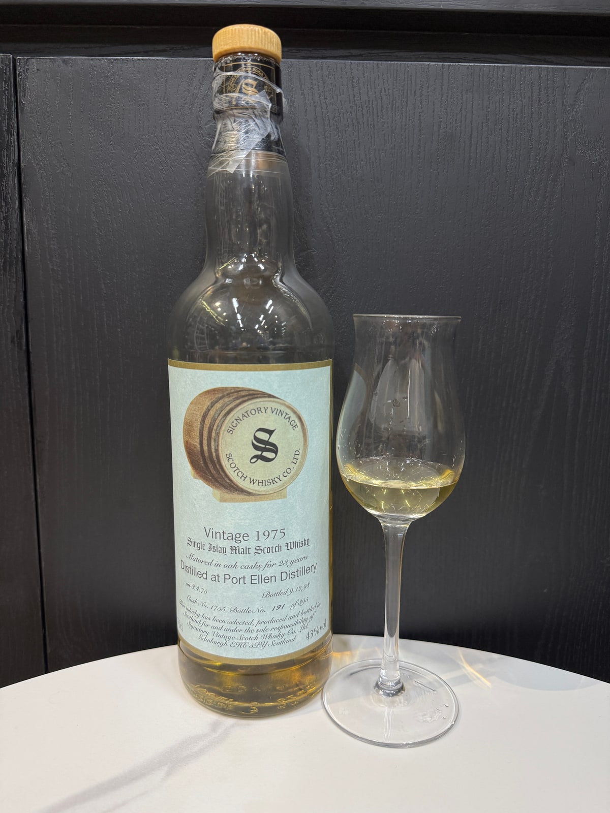 Illustrative image · Illustrative: SV Port Ellen 1975/1998, 23, 43%, cask 1755; review casks 152+153. Client photo
