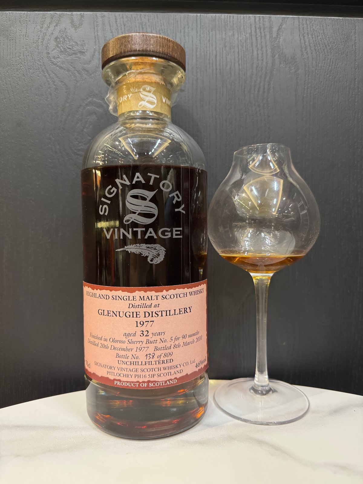 Signatory Vintage Glenugie 1977 2010 32 Years Old 46% — bottle label