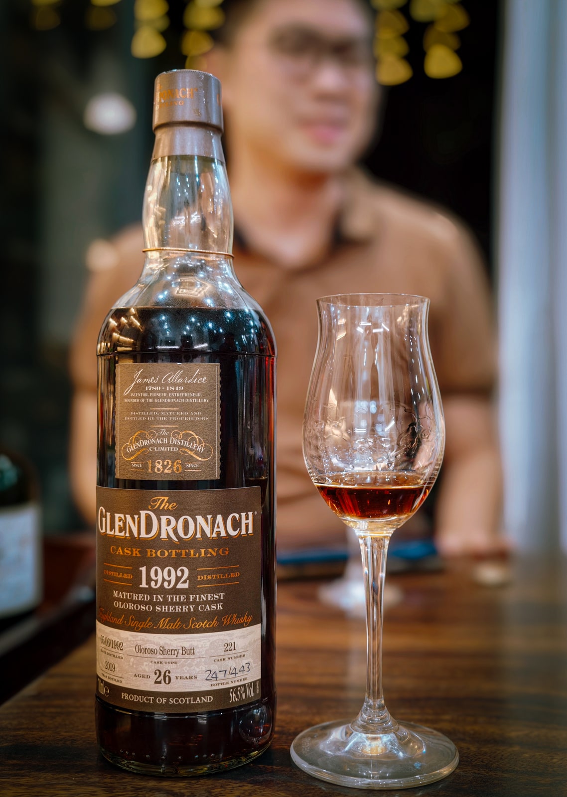 Client-supplied bottle photo of Glendronach 1992 2019 26 Years Old 56,5% Cask 221