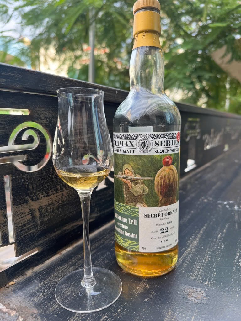 Client photo for Trio of Orkney comparison: Ultimate Secret Orkney, 22 years, bottle and glass.
